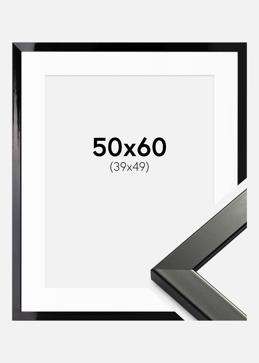 Product Image for Fotolijst Uppsala Zwart Hoogglans 50x60 cm - Passe-partout Wit 40x50 cm