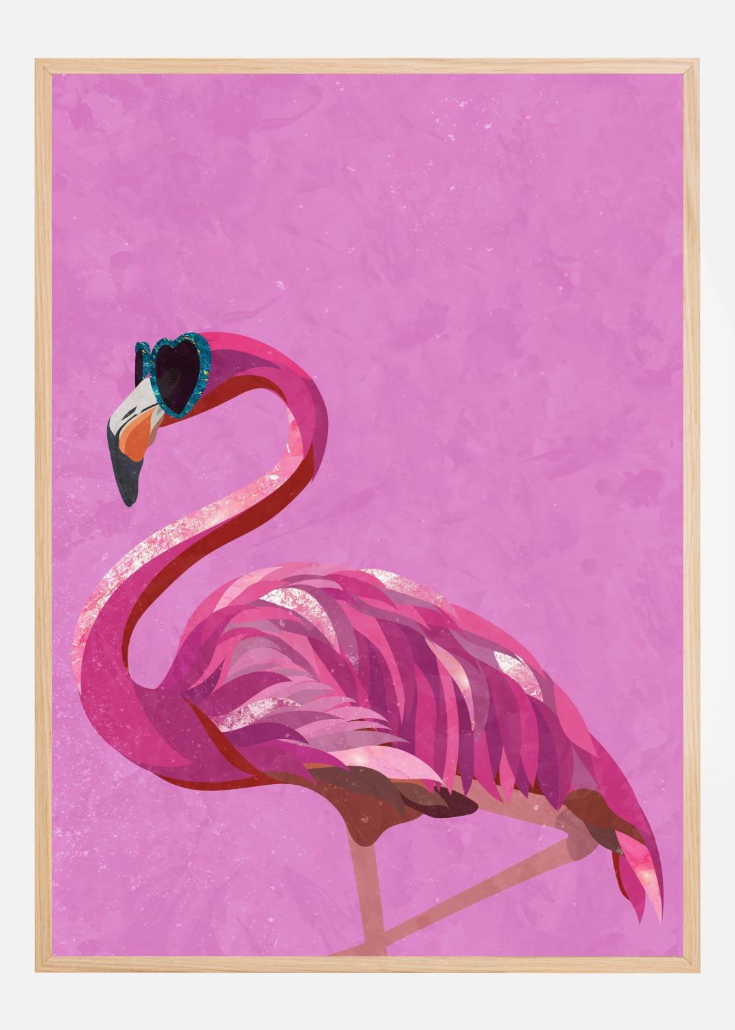 Product Image for Magenta Metallic Flamingo Poster (21x29.7 cm (A4))