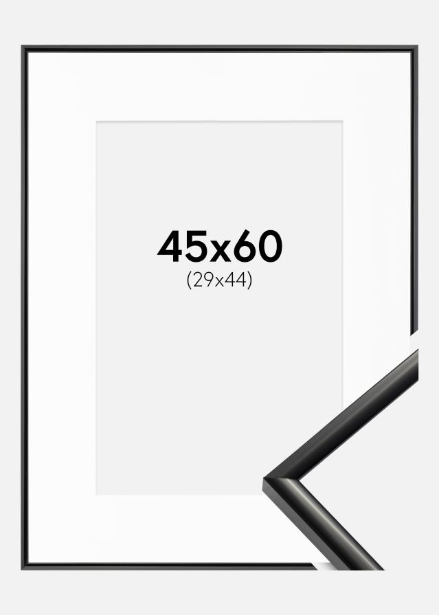 Ram med passepartou Fotolijst New Lifestyle Zwart 45x60 cm - Passe-partout Wit 30x45 cm