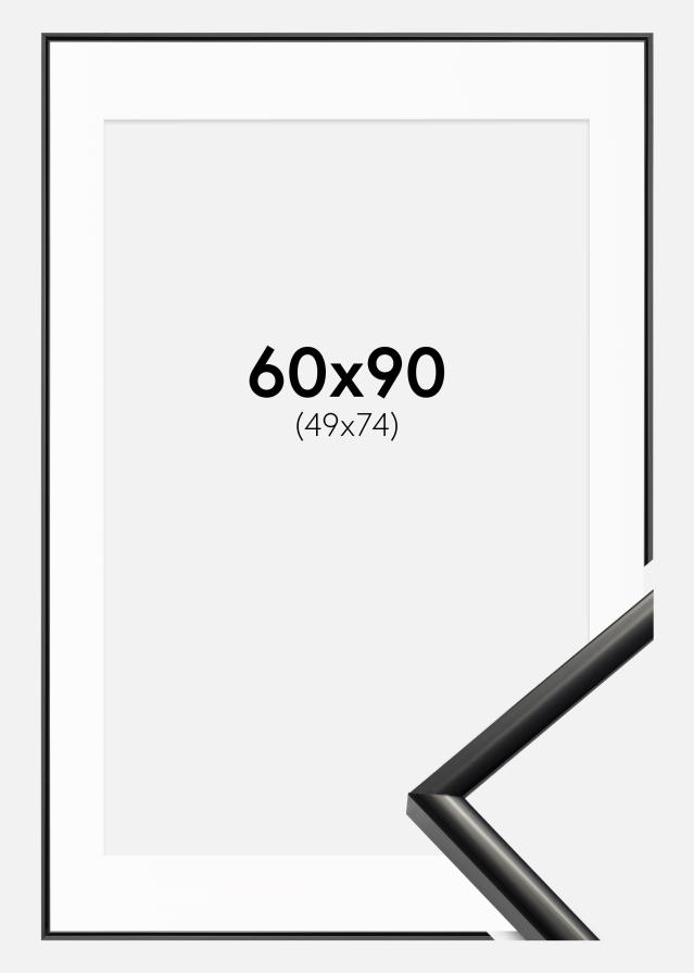 Ram med passepartou Fotolijst New Lifestyle Zwart 60x90 cm - Passe-partout Wit 50x75 cm