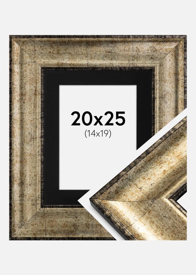 Ram med passepartou Fotolijst Saltsjöbaden Antiek Goud 20x25 cm - Passe-partout Zwart 15x20 cm