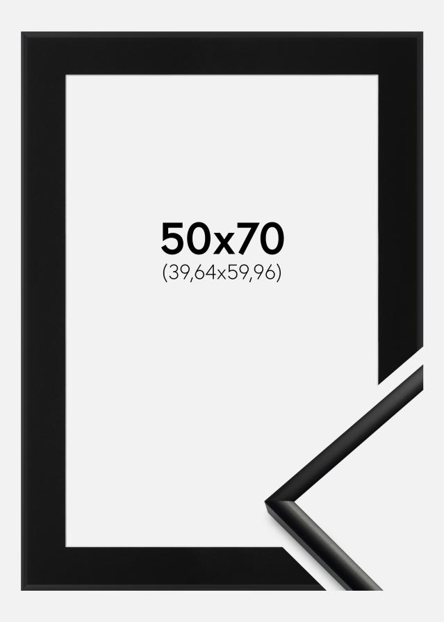 Ram med passepartou Fotolijst New Lifestyle Mat Zwart 50x70 cm - Passe-partout Zwart 16x24 inches