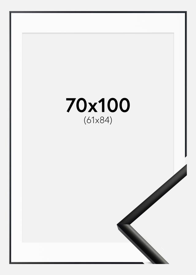 Ram med passepartou Fotolijst New Lifestyle Mat Zwart 70x100 cm - Passe-partout Wit 62x85 cm