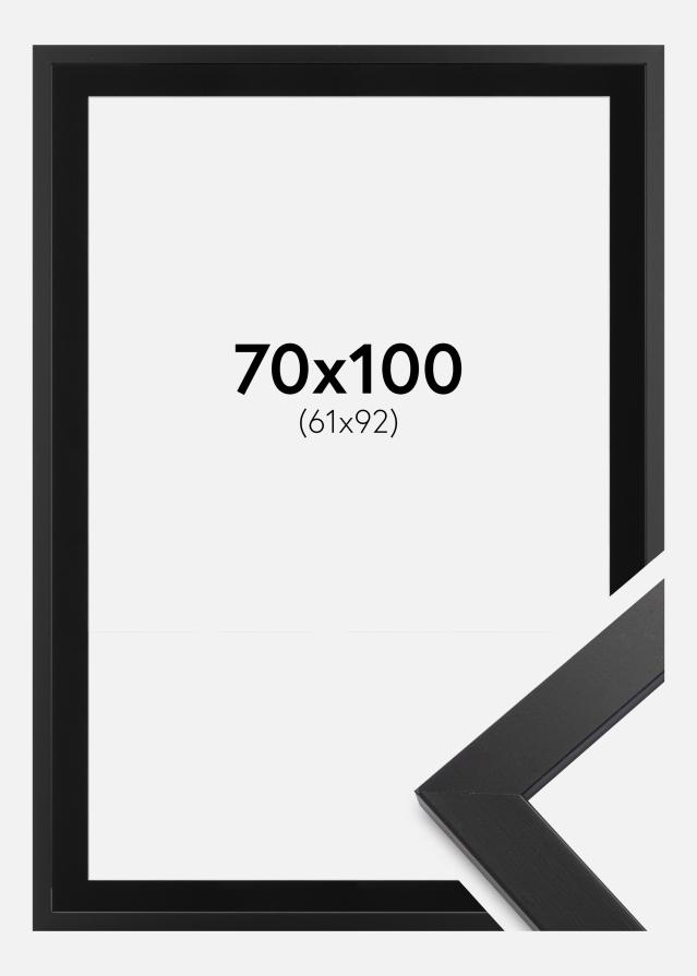 Ram med passepartou Fotolijst Black Wood 70x100 cm - Passe-partout Zwart 62x93 cm