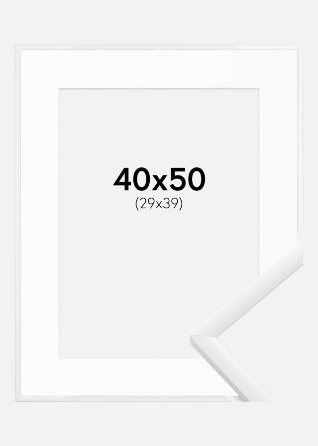 Ram med passepartou Fotolijst New Lifestyle Wit 40x50 cm - Passe-partout Wit 30x40 cm