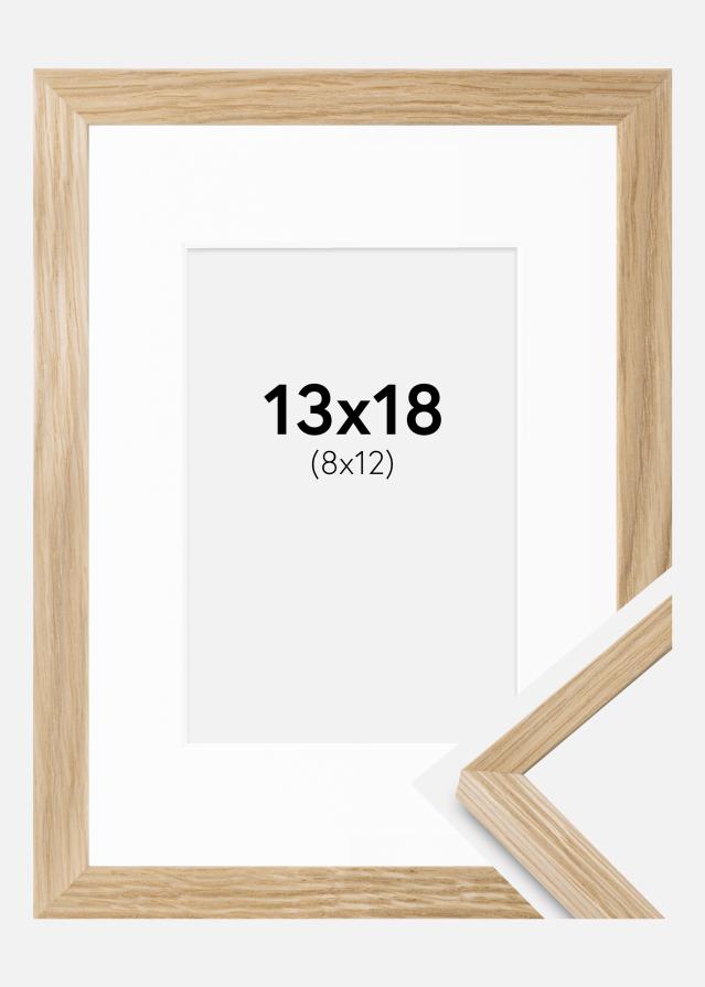 Ram med passepartou Fotolijst Soul Oak Veneer 13x18 cm - Passe-partout Wit 9x13 cm