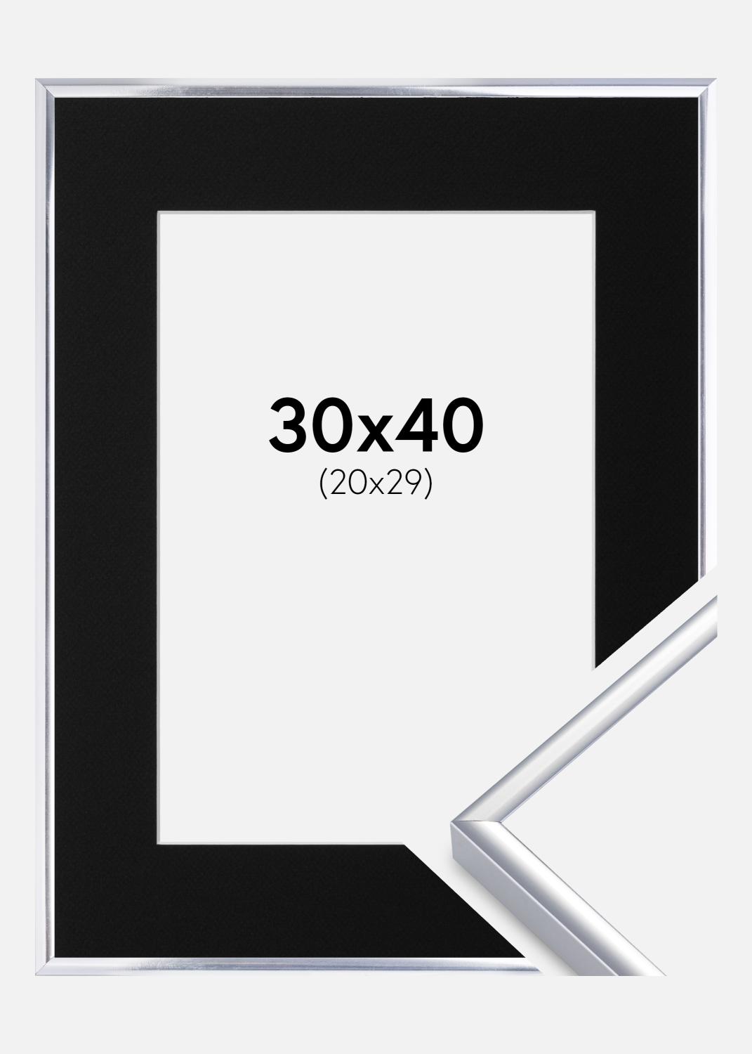 Product Image for Fotolijst Aluminium Glanzend Zilver 30x40 cm - Passe-partout Zwart 20x30 cm