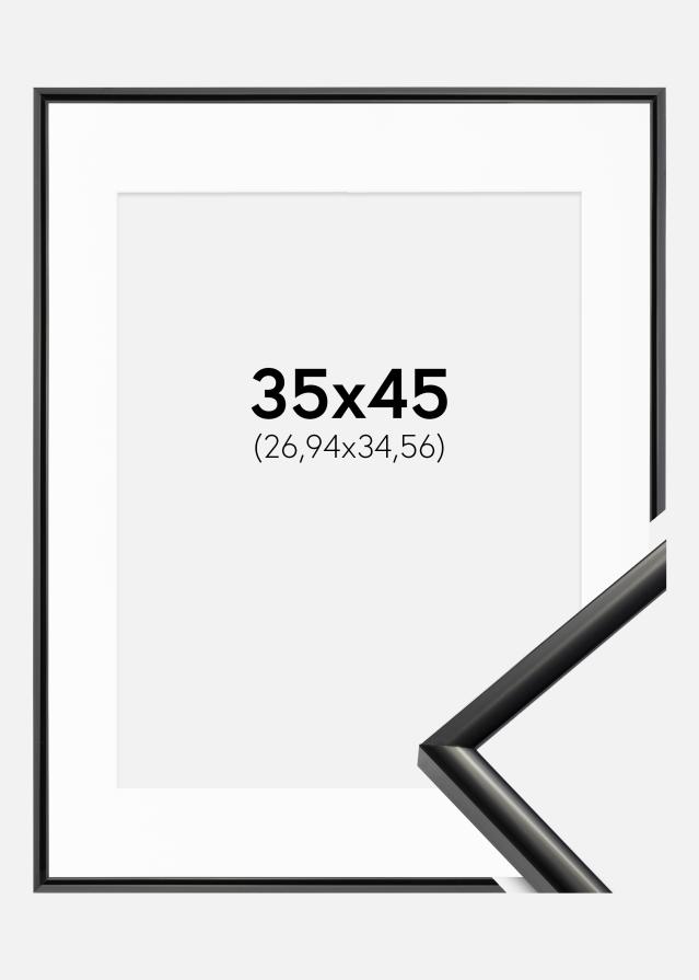 Ram med passepartou Fotolijst New Lifestyle Zwart 35x45 cm - Passe-partout Wit 11x14 inches