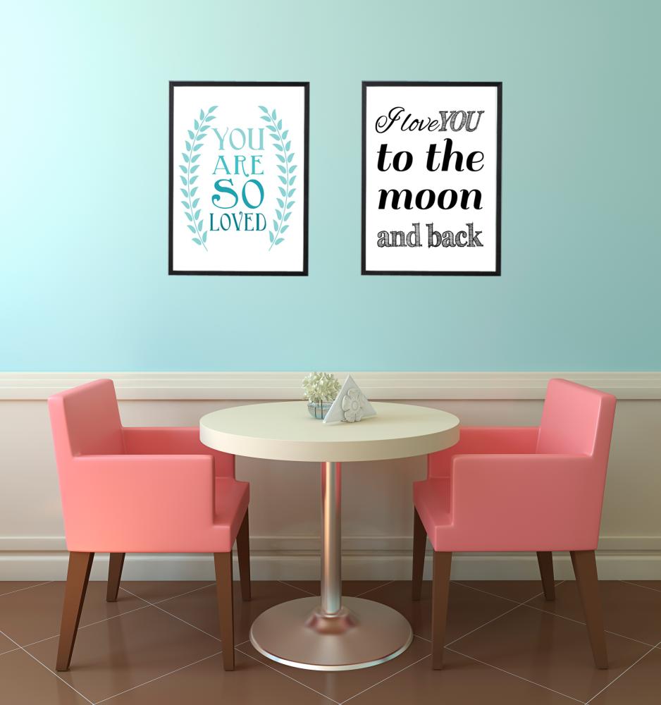 Bildverkstad I love you to the moon and back - Black Poster