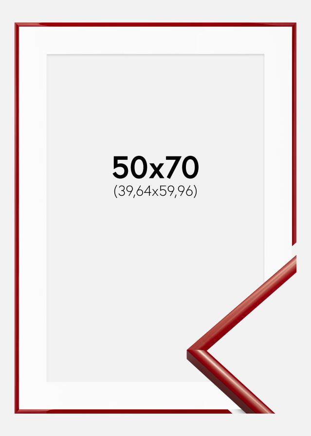 Ram med passepartou Fotolijst New Lifestyle Medium Red 50x70 cm - Passe-partout Wit 16x24 inches