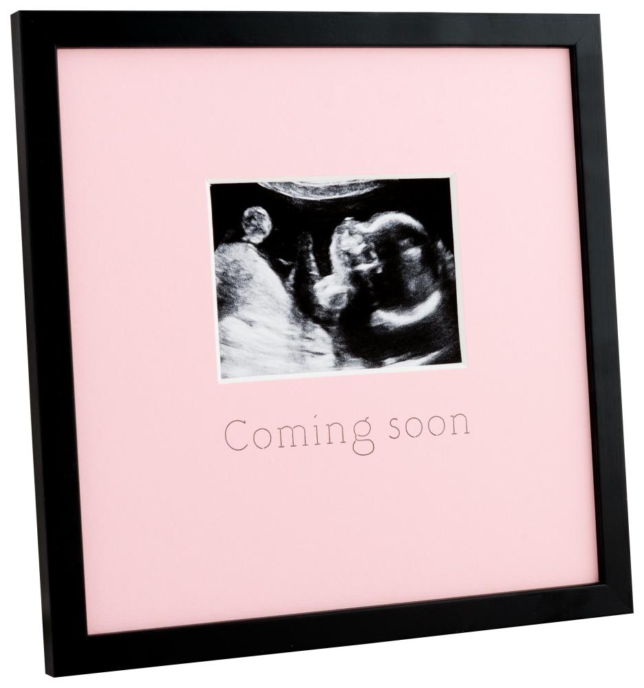 Egen tillverkning - Passepartouter Lijst voor echo - Coming soon - Roze - 20x20 cm / 9,5x7 cm