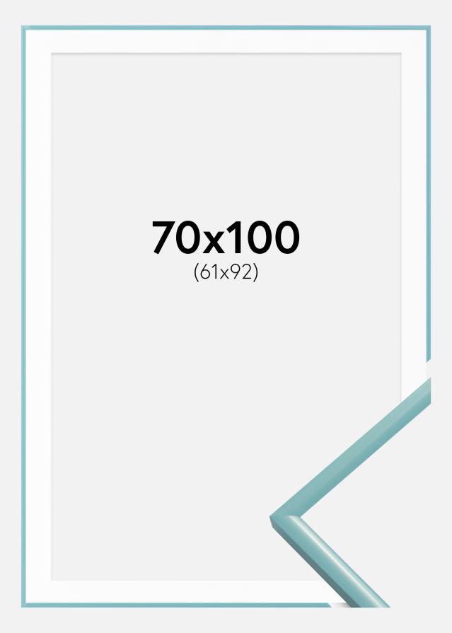Ram med passepartou Fotolijst New Lifestyle Turquoise 70x100 cm - Passe-partout Wit 62x93 cm