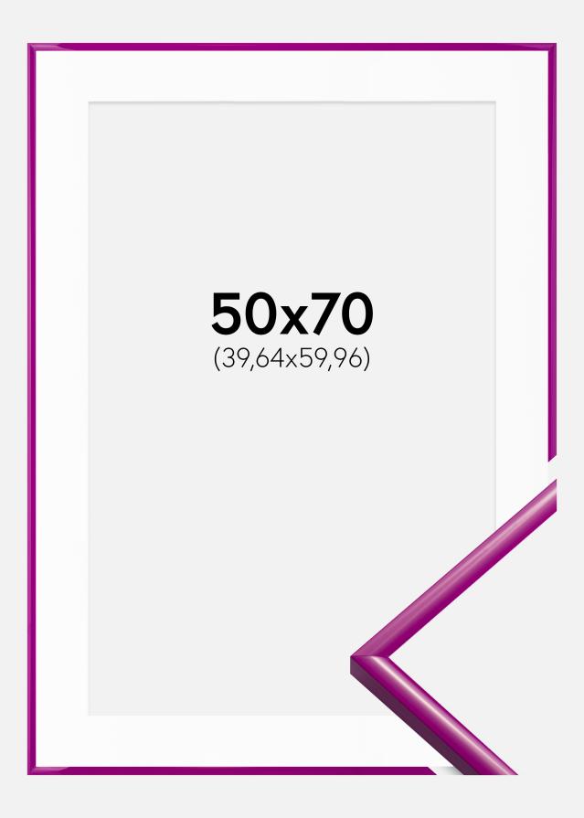 Ram med passepartou Fotolijst New Lifestyle Fuchsia 50x70 cm - Passe-partout Wit 16x24 inches
