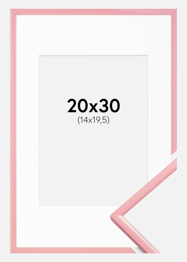 Ram med passepartou Fotolijst New Lifestyle Roze 20x30 cm - Passe-partout Wit 15x21 cm (A5)