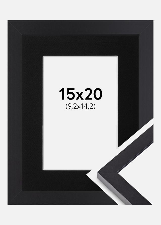Ram med passepartou Fotolijst Selection Zwart 15x20 cm - Passe-partout Zwart 4x6 inches