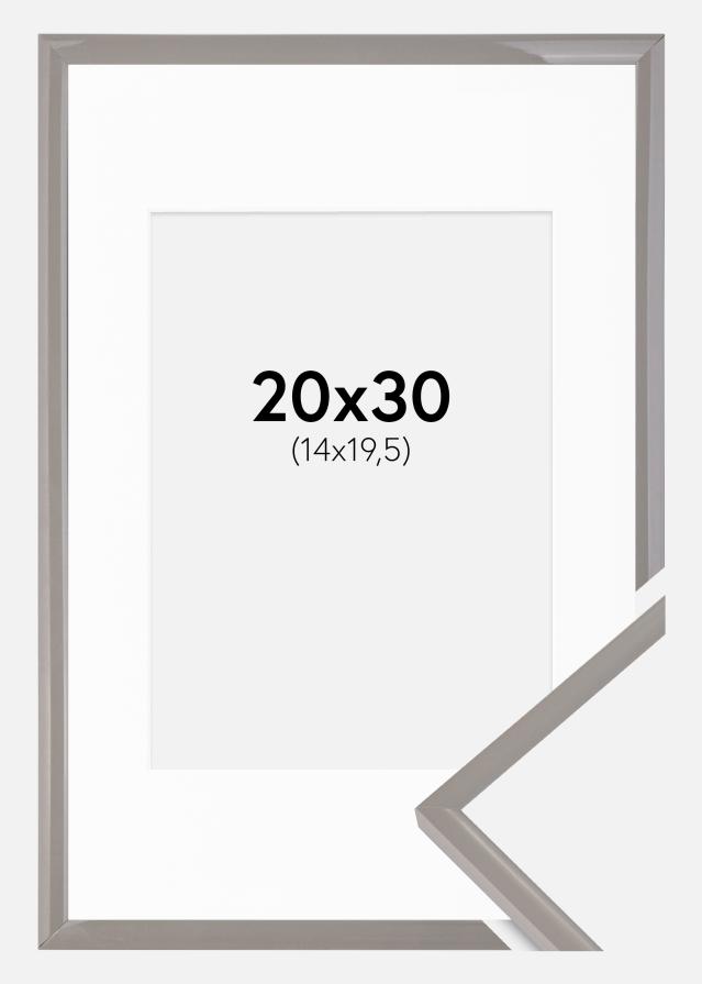 Ram med passepartou Fotolijst New Lifestyle Earth Grey 20x30 cm - Passe-partout Wit 15x21 cm (A5)