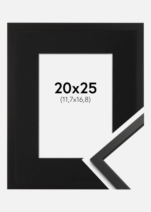 Ram med passepartou Fotolijst Edsbyn Zwart 20x25 cm - Passe-partout Zwart 5x7 inches