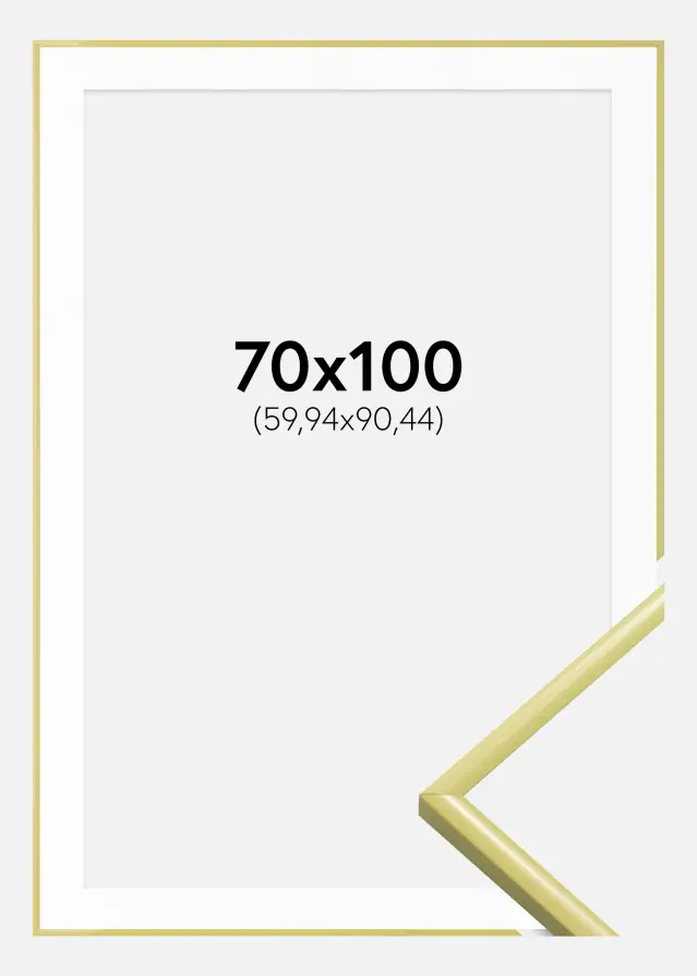 Ram med passepartou Fotolijst New Lifestyle Lichtgeel 70x100 cm - Passe-partout Wit 24x36 inches
