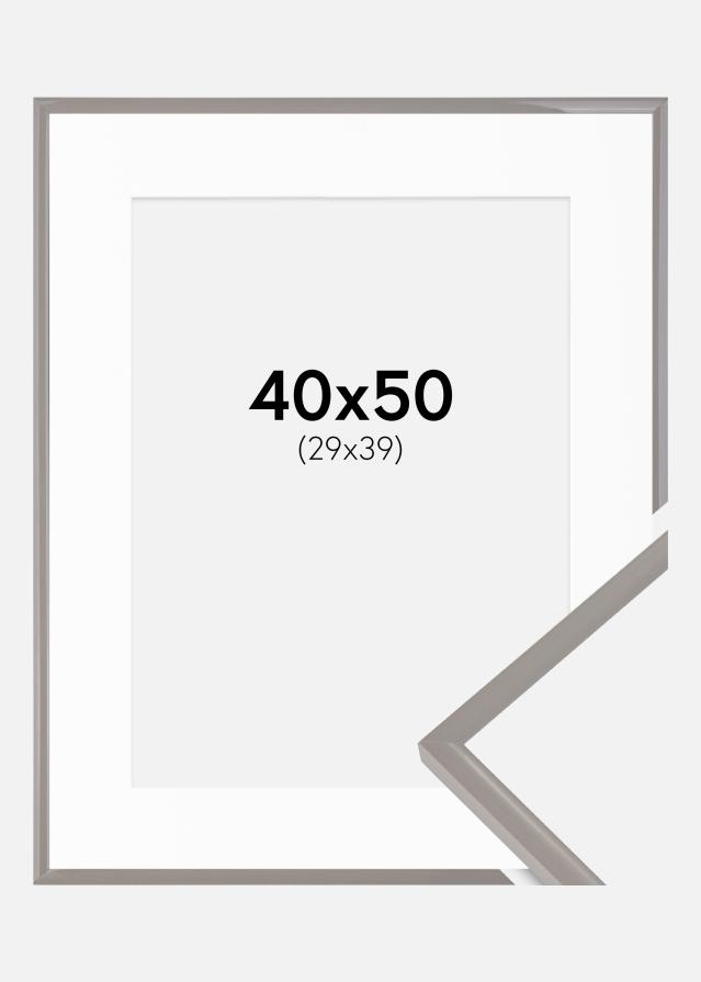 Ram med passepartou Fotolijst New Lifestyle Earth Grey 40x50 cm - Passe-partout Wit 30x40 cm