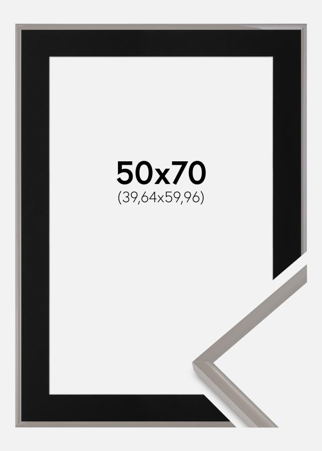Ram med passepartou Fotolijst New Lifestyle Earth Grey 50x70 cm - Passe-partout Zwart 16x24 inches
