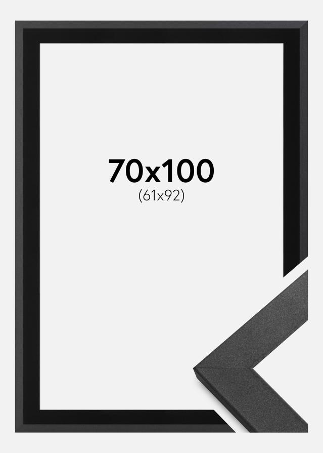 Ram med passepartou Fotolijst Graphite Wood 70x100 cm - Passe-partout Zwart 62x93 cm