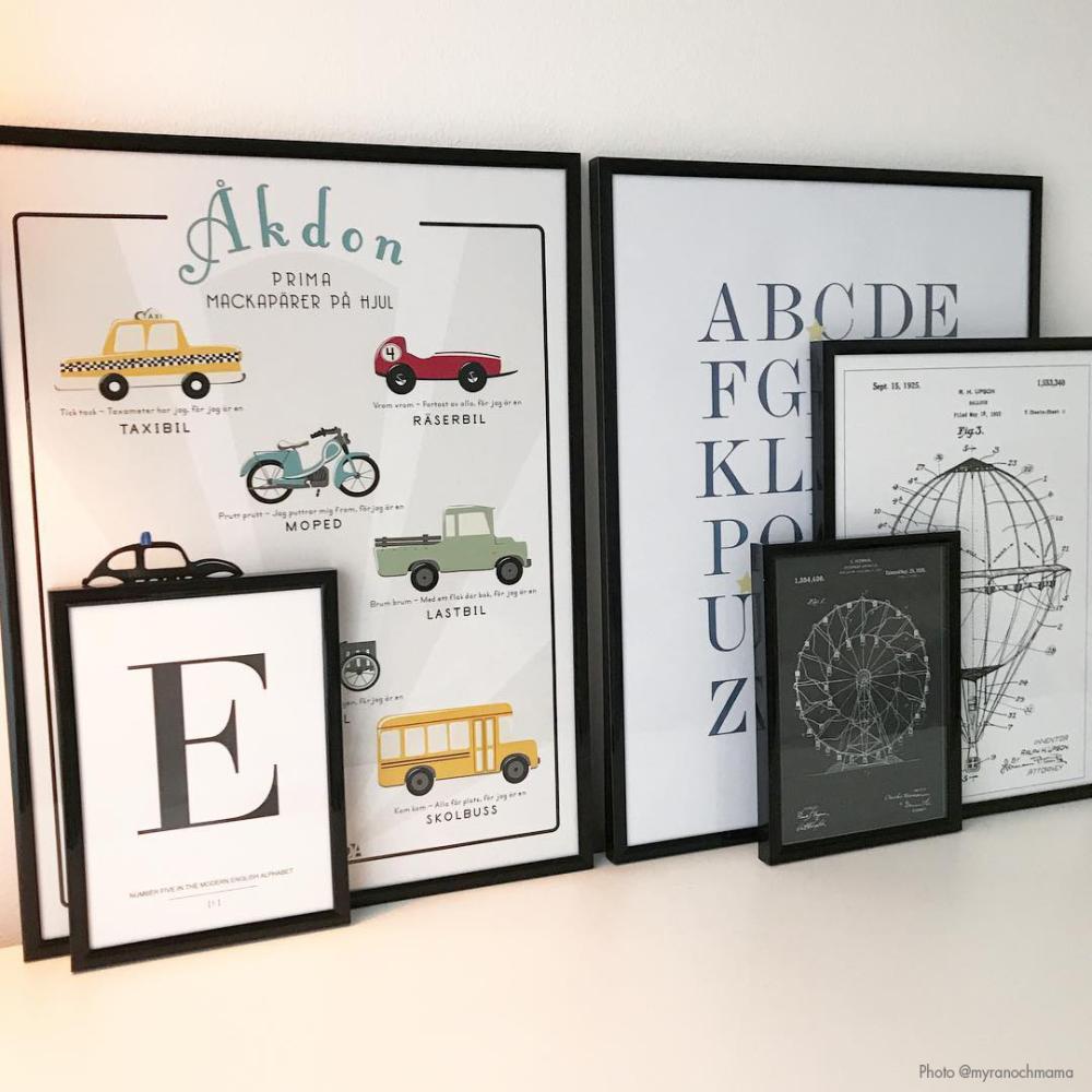 Bildverkstad ABC - Blå/Beige Poster