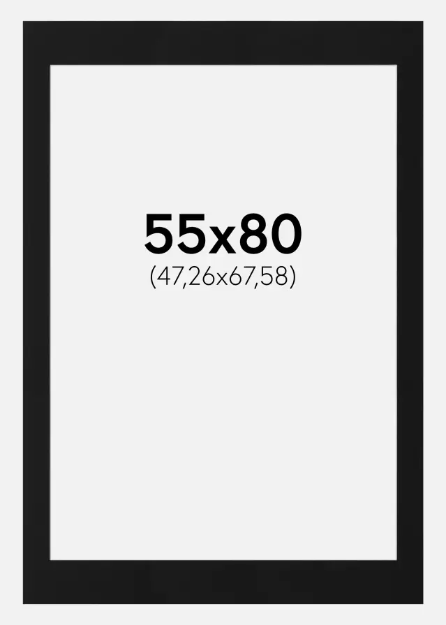 Artlink Passe-partout Zwart Standaard (Witte kern) 55x80 cm (47,26x67,58)