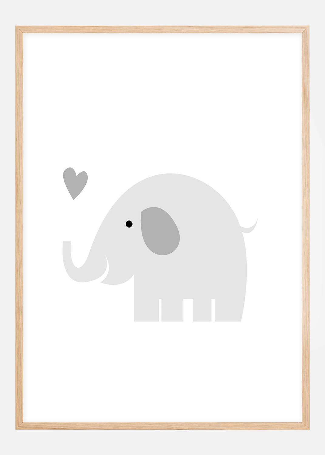 Product Image for Olifant Solo - Dofgrijs Poster (40x50 cm)