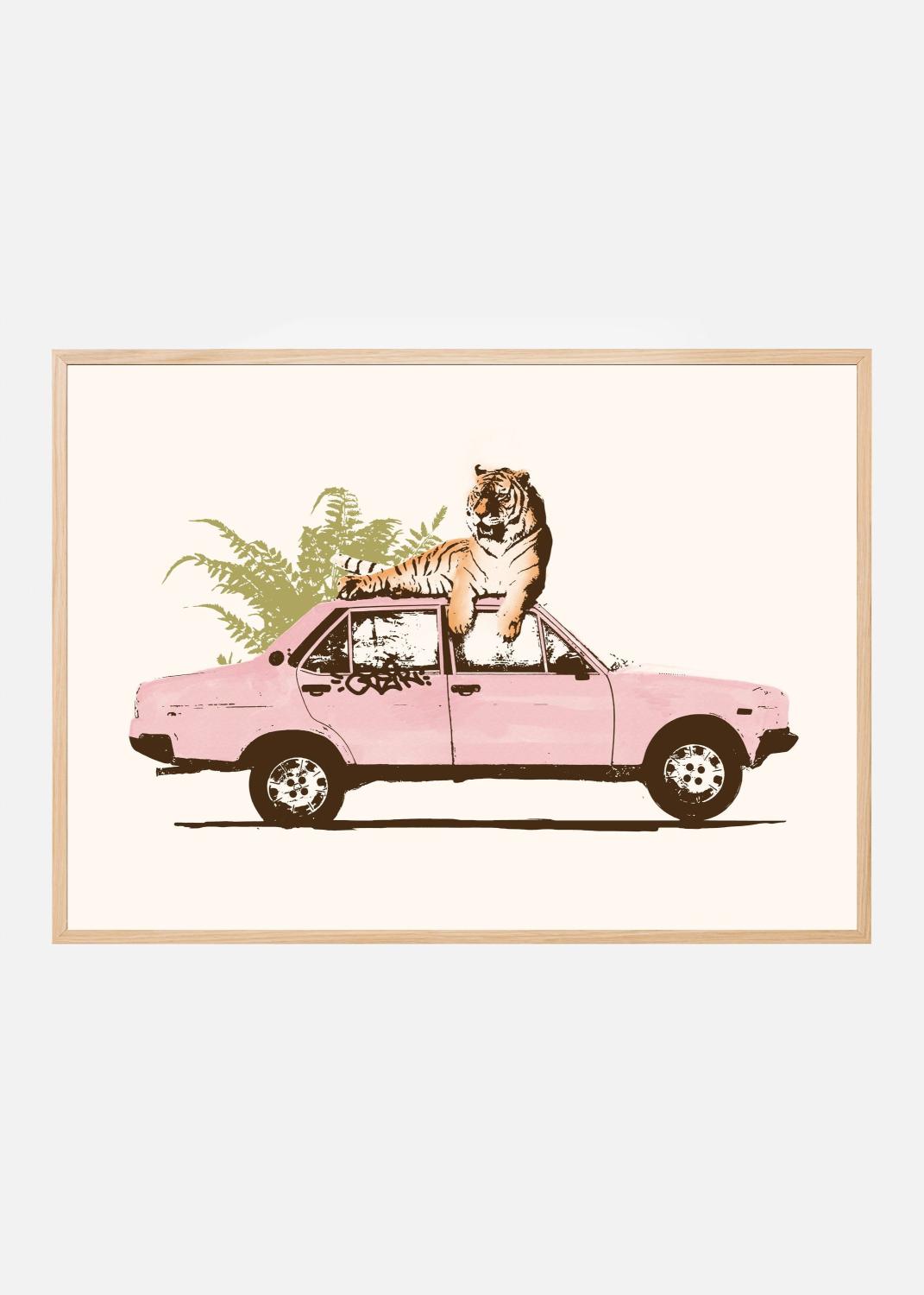 Product Image for Tiger On Car Poster (70x100 cm)