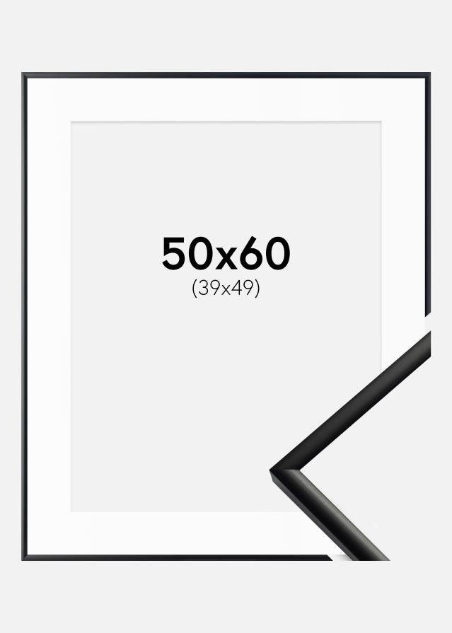 Ram med passepartou Fotolijst New Lifestyle Mat Zwart 50x60 cm - Passe-partout Wit 40x50 cm