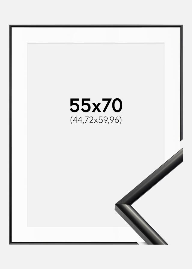 Ram med passepartou Fotolijst New Lifestyle Zwart 55x70 cm - Passe-partout Wit 18x24 inches