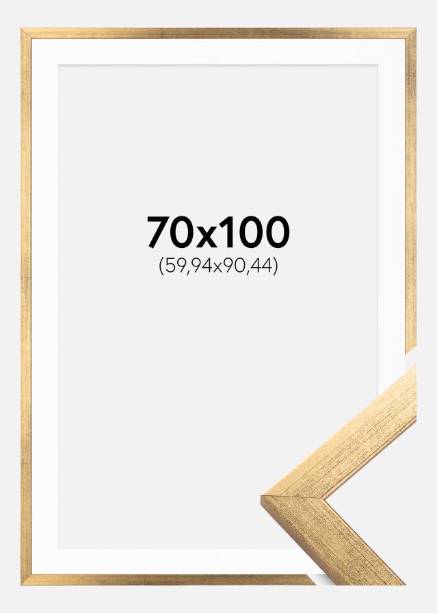 Ram med passepartou Fotolijst Stilren Goud 70x100 cm - Passe-partout Wit 24x36 inches