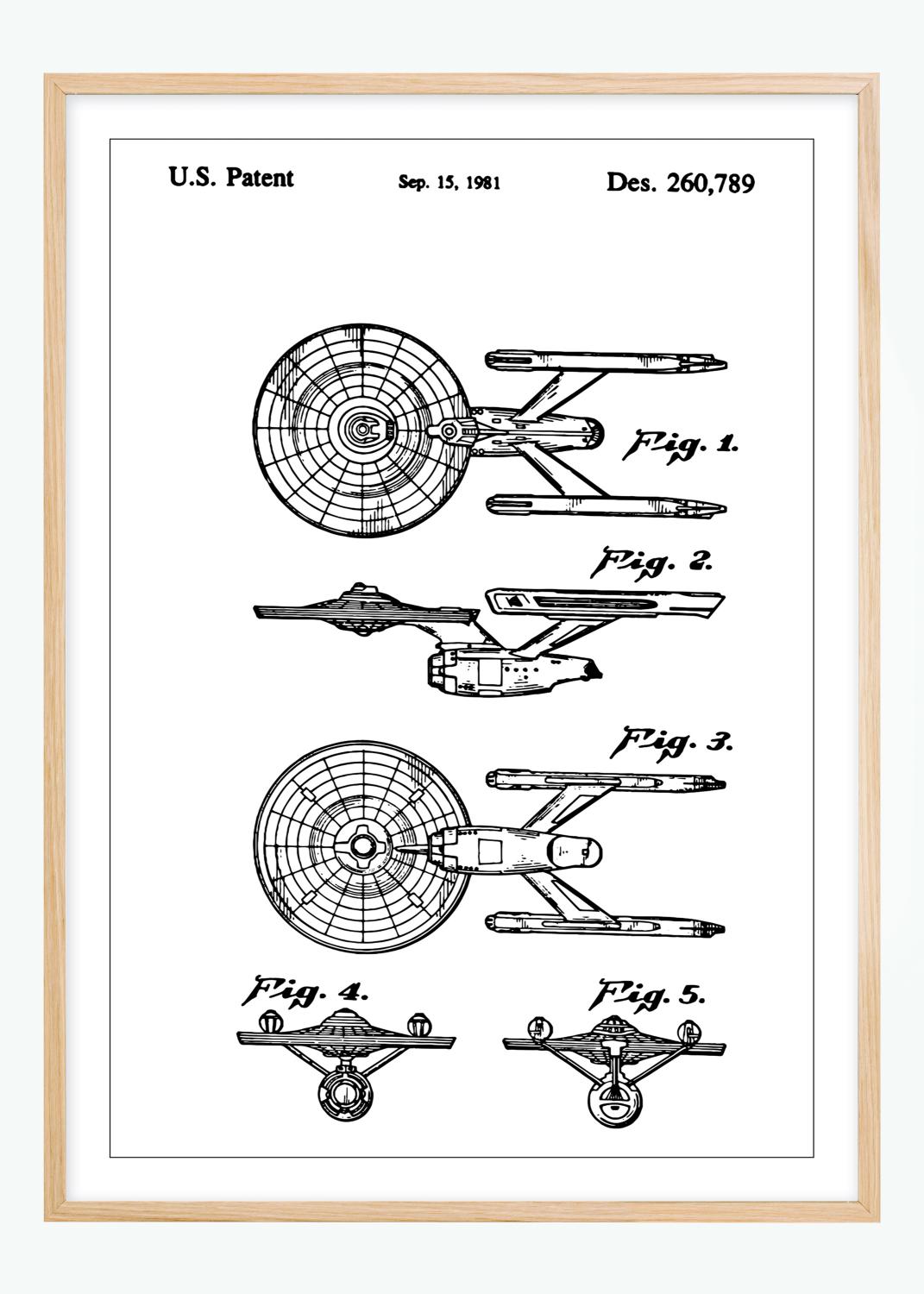 Product Image for Patenttekening - Star Trek - USS Enterprise Poster (21x29,7 cm (A4))