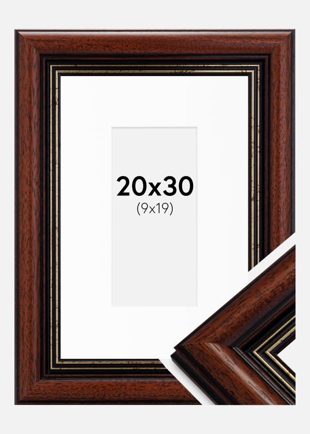 Ram med passepartou Fotolijst Old Retro 20x30 cm - Passe-partout Wit 10x20 cm