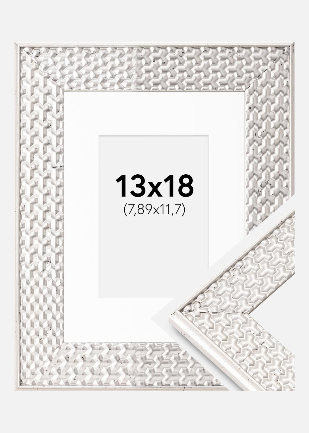 Product Image for Fotolijst Grace Zilver 13x18 cm - Passe-partout Wit 3,5x5 inches