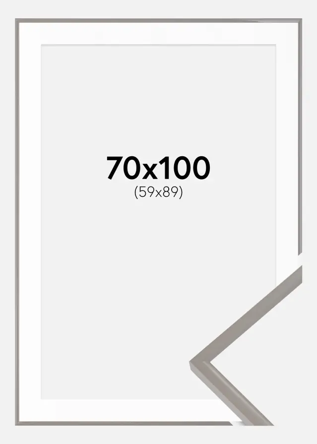 Ram med passepartou Fotolijst New Lifestyle Earth Grey 70x100 cm - Passe-partout Wit 60x90 cm
