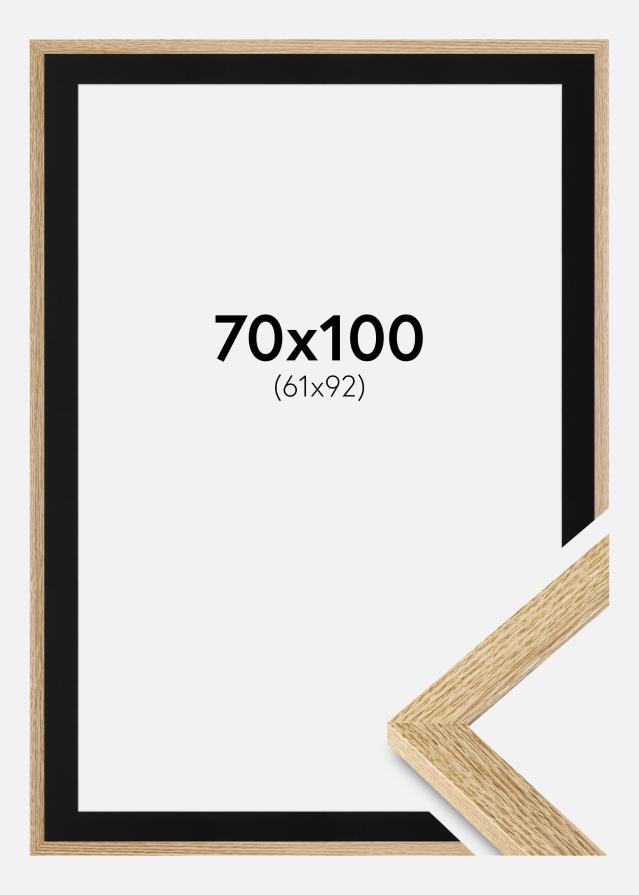 Ram med passepartou Fotolijst Selection Eiken 70x100 cm - Passe-partout Zwart 62x93 cm