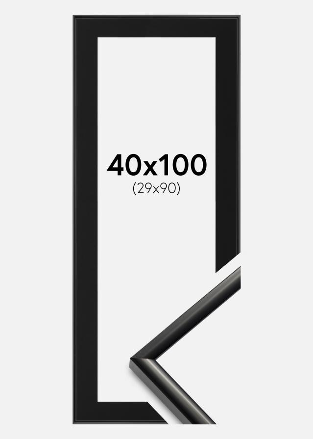 Ram med passepartou Fotolijst New Lifestyle Zwart 40x100 cm - Passe-partout Zwart 30x91 cm
