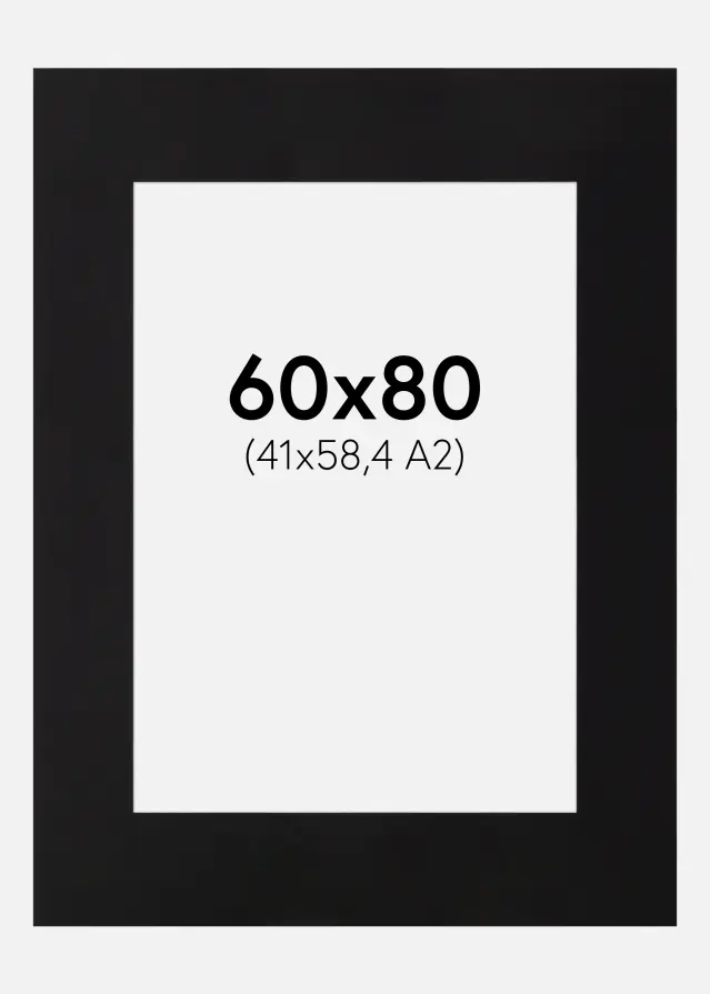Galleri 1 Passe-partout XL Zwart (Witte kern) 60x80 cm (41x58,4 - A2)