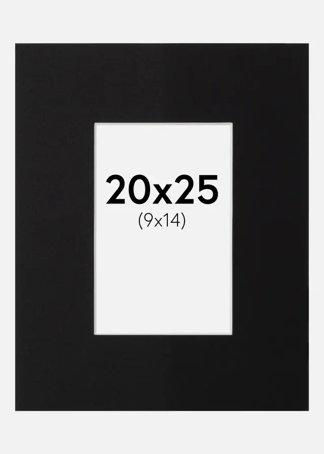 Galleri 1 Passe-partout XL Zwart (Witte kern) 20x25 cm (9x14)