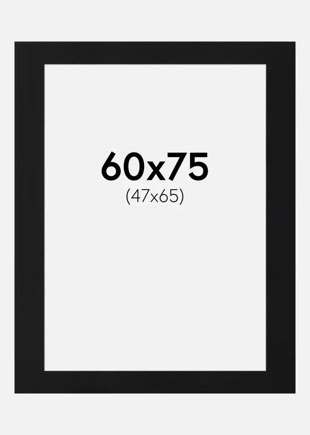Artlink Passe-partout Zwart Standaard (Witte kern) 60x75 cm (47x65)