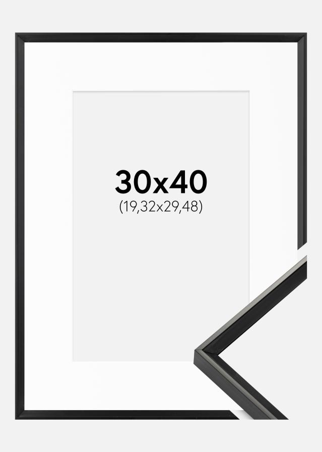 Ram med passepartou Fotolijst Desire Zwart 30x40 cm - Passe-partout Wit 8x12 inches