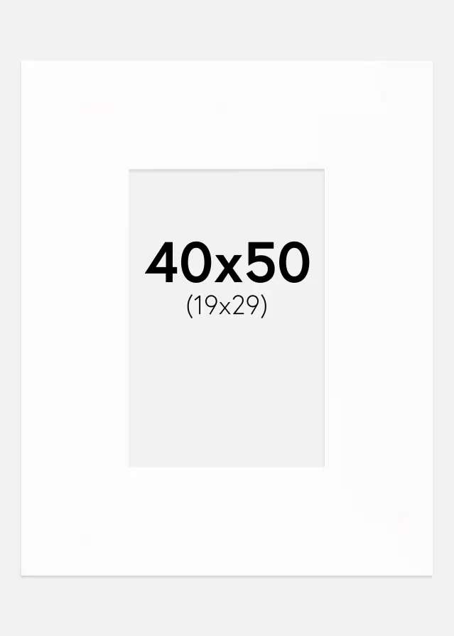 Artlink Passe-partout XL Standaard Wit (Witte Kern) 40x50 cm (19x29)