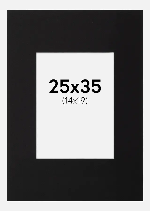 Galleri 1 Passe-partout XL Zwart (Witte kern) 25x35 cm (14x19)