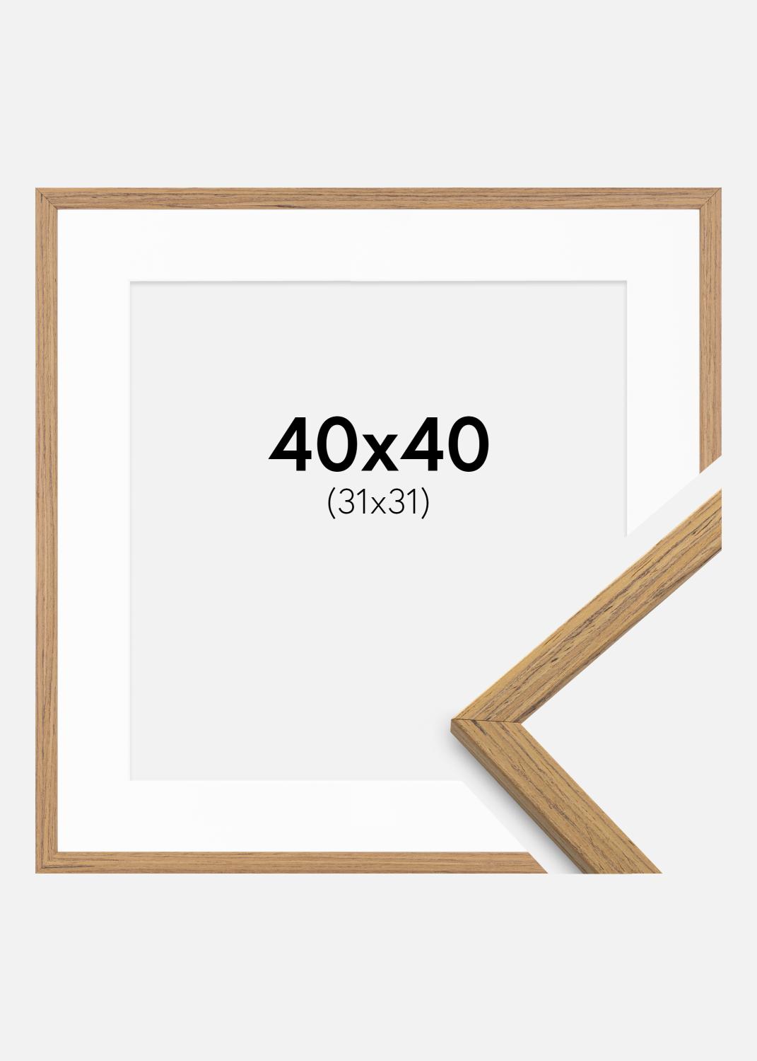 Product Image for Fotolijst Edsbyn Teak 40x40 cm - Passe-partout Wit 32x32 cm