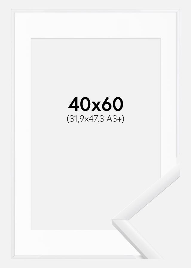Ram med passepartou Fotolijst New Lifestyle Wit 40x60 cm - Passe-partout Wit 32,9x48,3 cm (A3+)