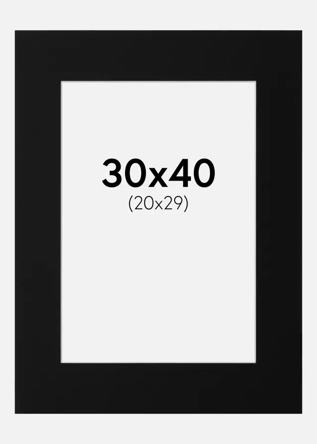 Galleri 1 Passe-partout Canson Zwart (Witte kern) 30x40 cm (20x29)