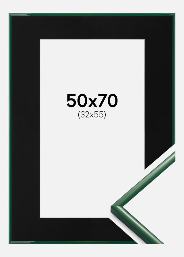 Ram med passepartou Fotolijst New Lifestyle Moss Green 50x70 cm - Passe-partout Zwart 33x56 cm