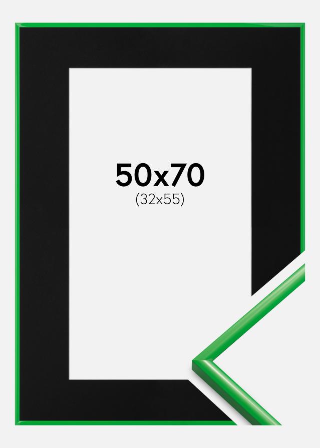 Ram med passepartou Fotolijst New Lifestyle Grass Green 50x70 cm - Passe-partout Zwart 33x56 cm