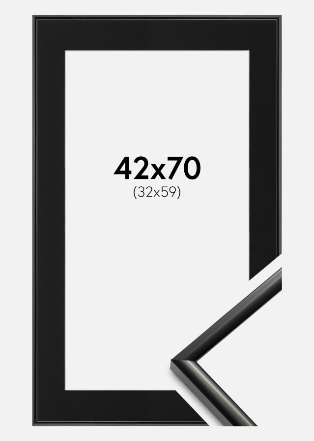 Ram med passepartou Fotolijst New Lifestyle Zwart 42x70 cm - Passe-partout Zwart 33x60 cm
